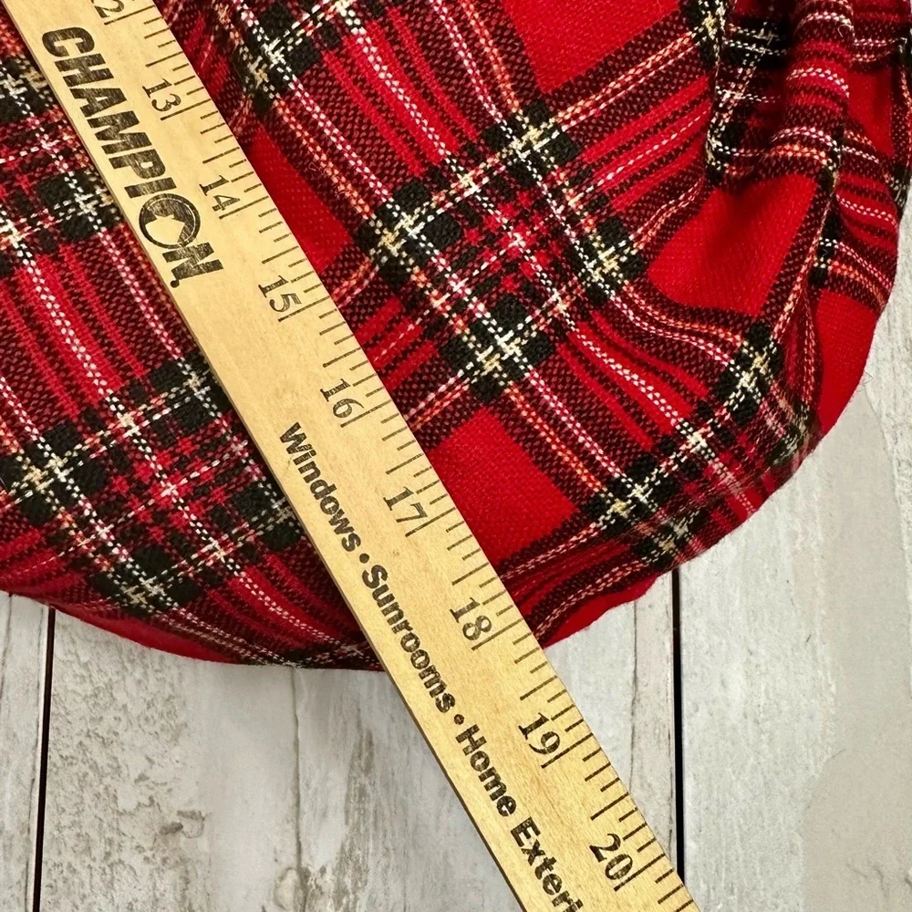 Piper & Blue Large Red Tartan Plaid Slouch Hobo Bag Holiday Christmas Classic